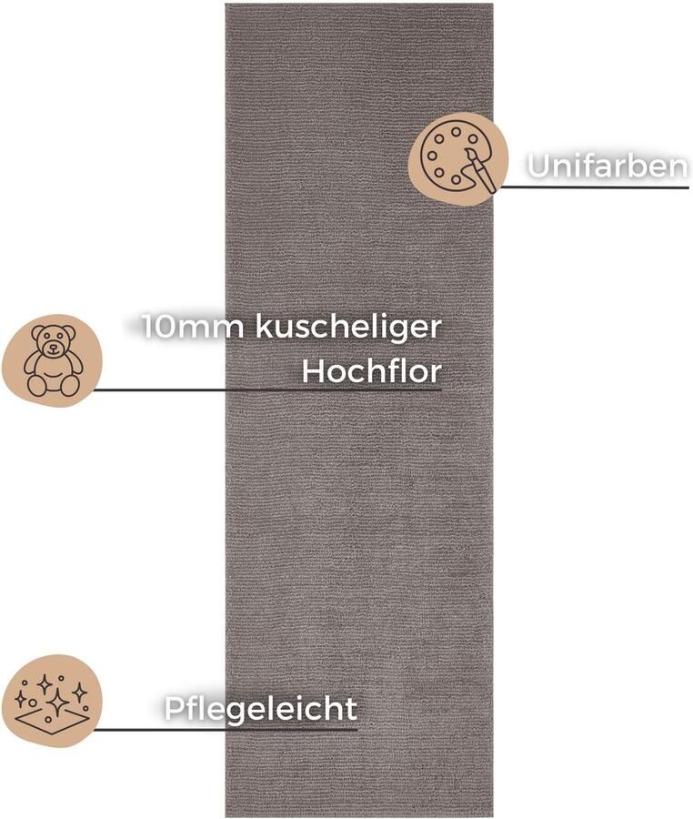 HANSE Home Vloerkleed Supersoft Kortpolig loper modern effen woonkamer slaapkamer