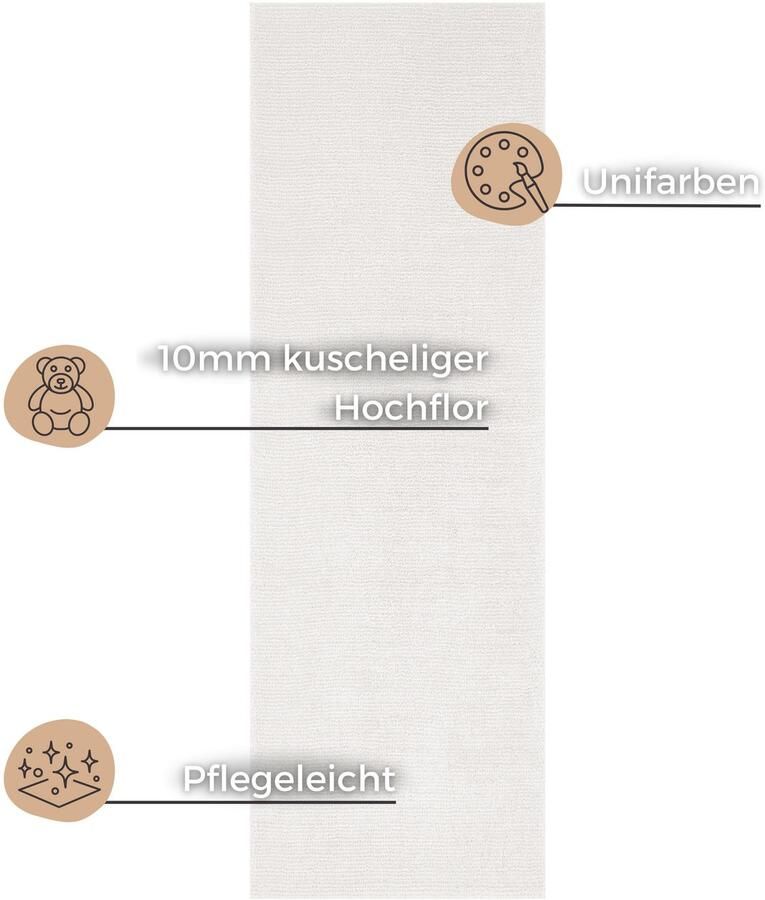 HANSE Home Vloerkleed Supersoft Kortpolig loper modern effen woonkamer slaapkamer