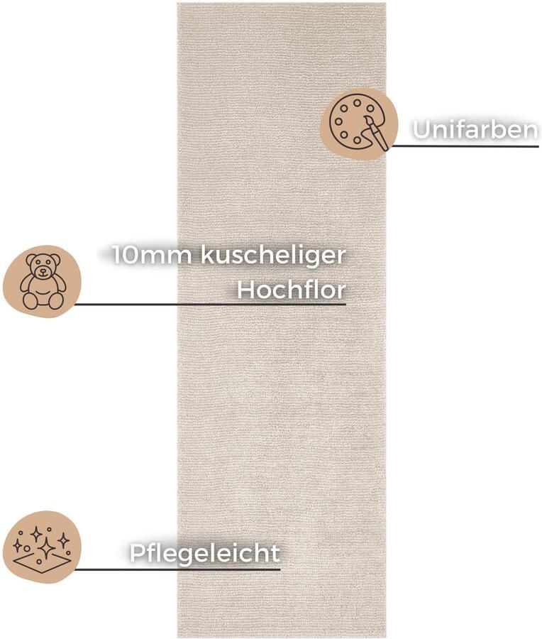 HANSE Home Vloerkleed Supersoft Kortpolig loper modern effen woonkamer slaapkamer