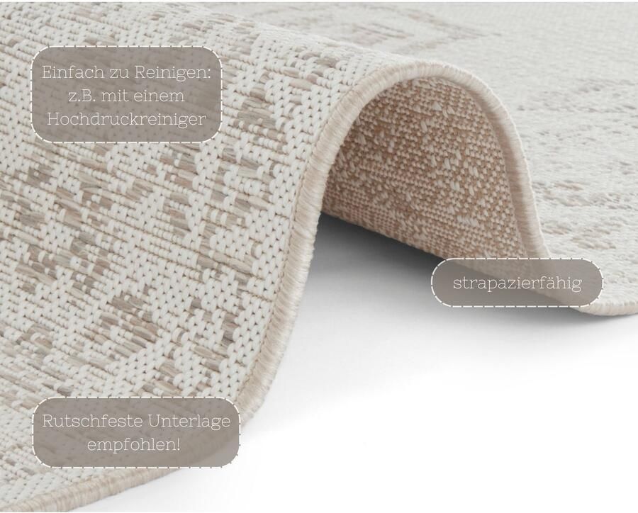 HANSE Home Vloerkleed Tilos In- & outdoor korte pool oriëntaals vintage woonkamer tuin