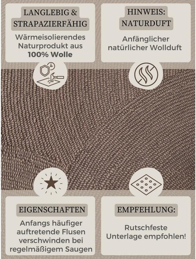 HANSE Home Wollen kleed ELENI Handgetuft wol natuur woonkamer slaapkamer scandinavisch hygge