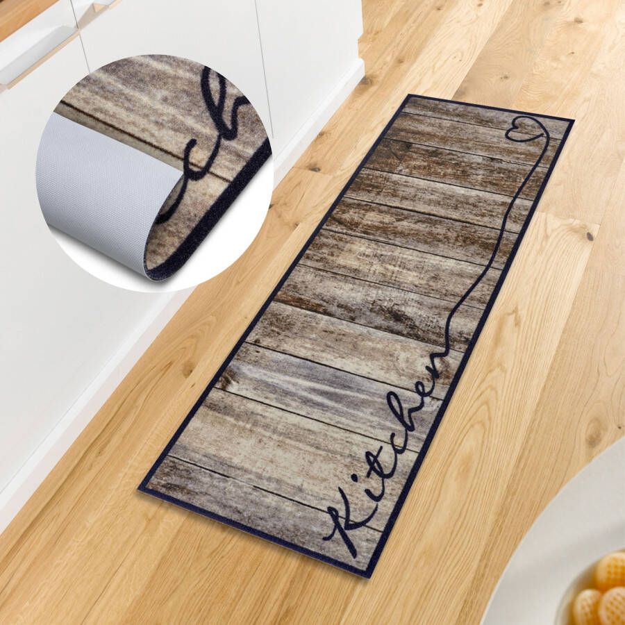 HANSE Home Keukenloper Kitchen hart Loper antislip keukenkleed keuken vloerkleed gemakkelijk in onderhoud