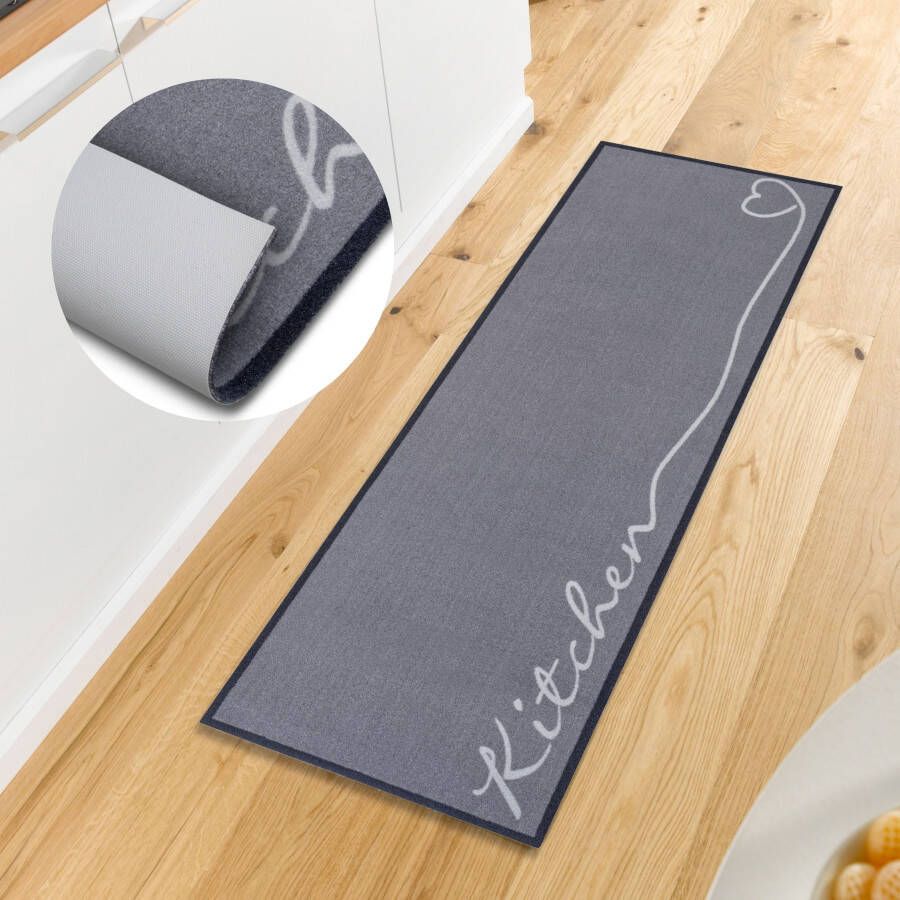 HANSE Home Keukenloper Kitchen hart Loper antislip keukenkleed keuken vloerkleed gemakkelijk in onderhoud