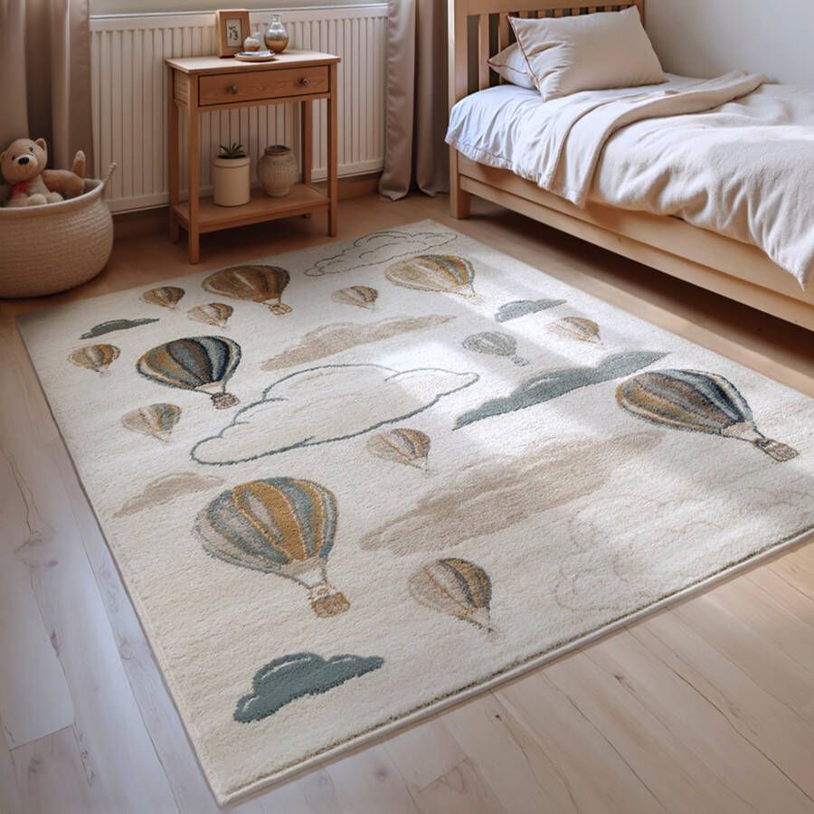 HANSE Home Kindervloerkleed Hot Air Ballon Speeltapijt stevig kinderkamer kortpolig speelondergrond