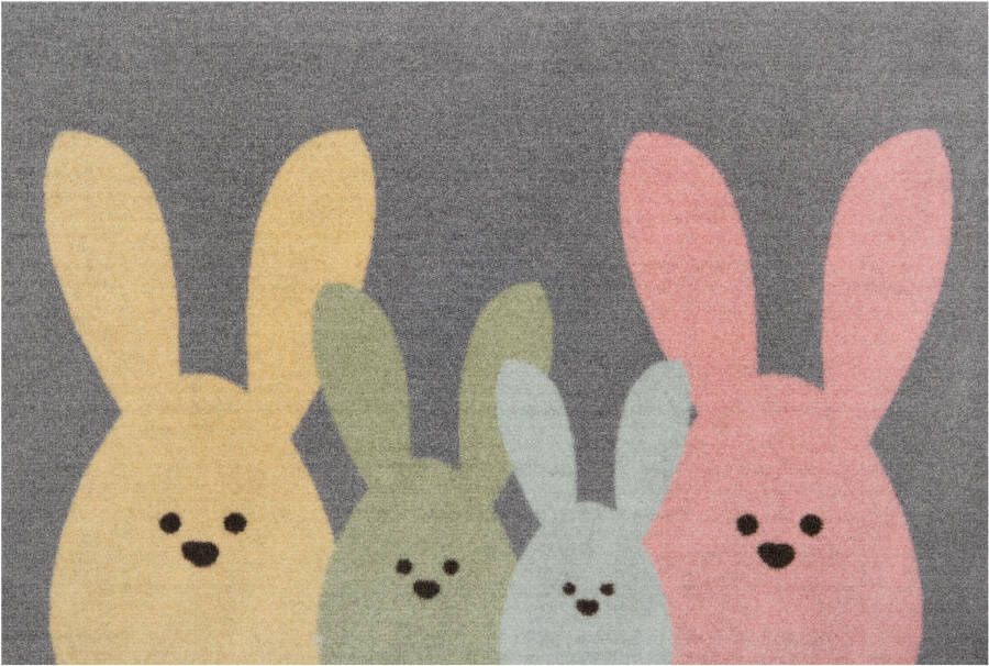 Hanse Home Deurmat Bunny Wasbaar 30°C grijs meerkleurig 40x60 cm