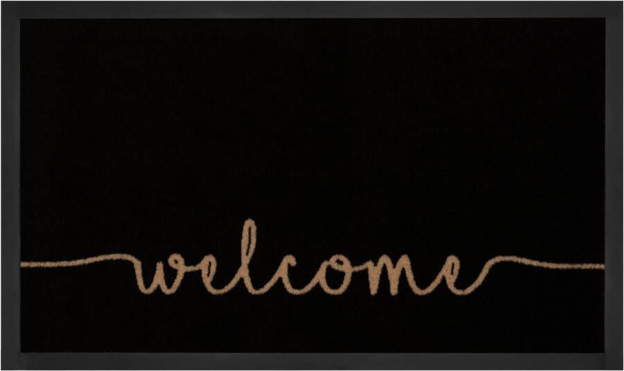 Hanse Home Deurmat Cozy Welcome antraciet crème wasbaar 30°C 45x75 cm