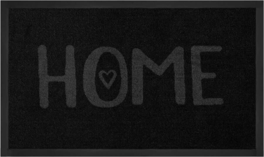 Hanse Home Deurmat Lovely Home Antraciet grijs wasbaar 30°C 45x75 cm