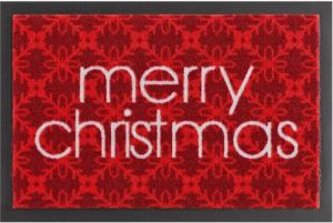HANSE Home Mat Merry Christmas Geschikt voor binnen en buiten met tekst design wasbaar robuust gemakkelijk in onderhoud ingang antislip