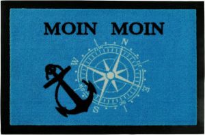 HANSE Home Mat Moin met tekst design robuust gemakkelijk in onderhoud antislip ingang noorden anker