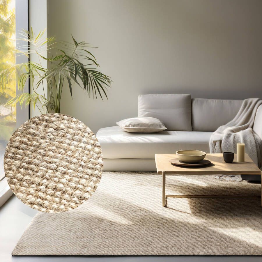 HANSE Home Vloerkleed Jaipur jute tapijt als loper en rond 100% natuurlijke vezel woonkamer eetkamer slaapkamer grs