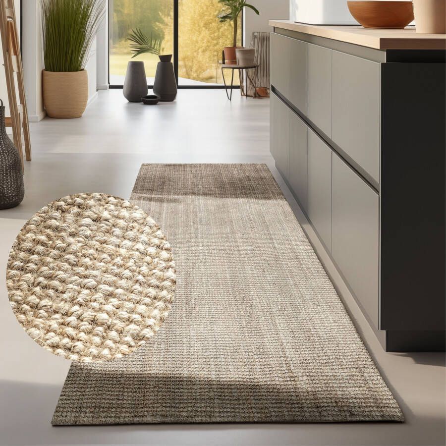HANSE Home Vloerkleed Jaipur jute tapijt als loper en rond 100% natuurlijke vezel woonkamer eetkamer slaapkamer grs