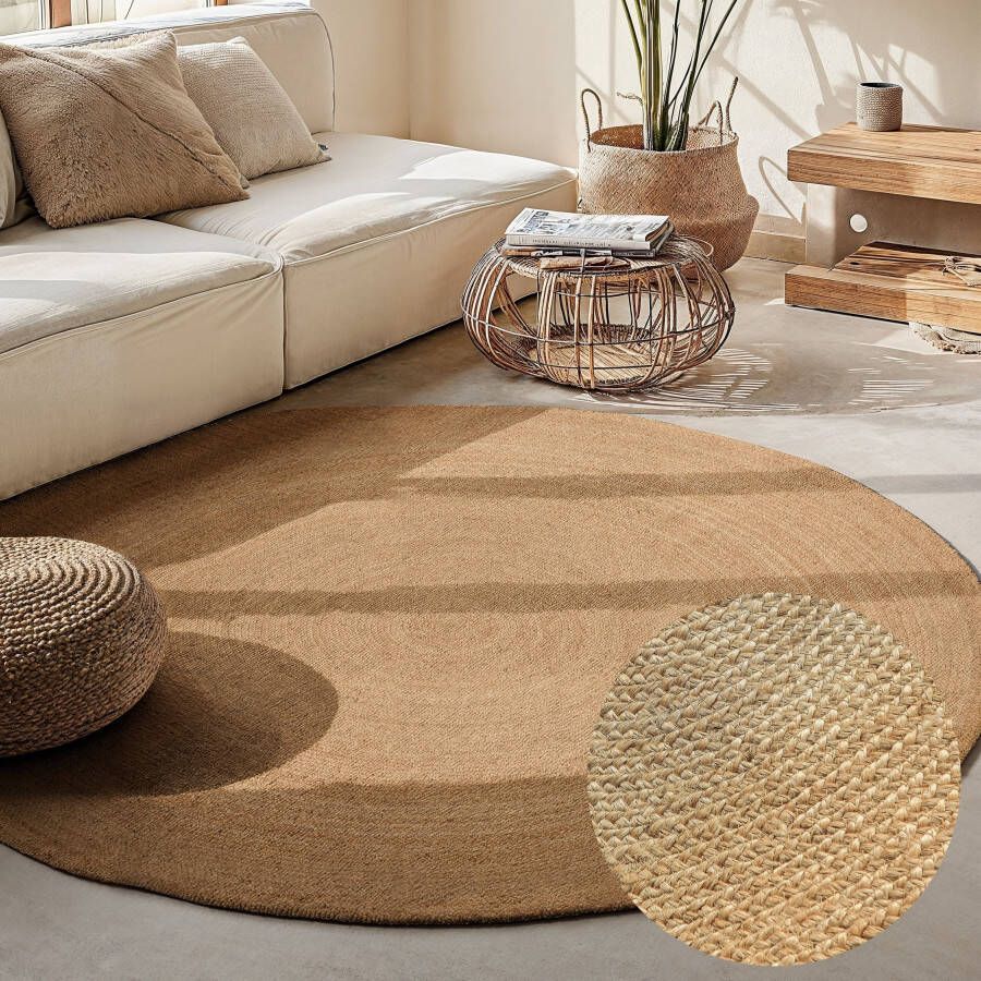 HANSE Home Vloerkleed Rangpur jute tapijt Handgeweven 100% jute natuurlijk woonkamer hal boho scandi
