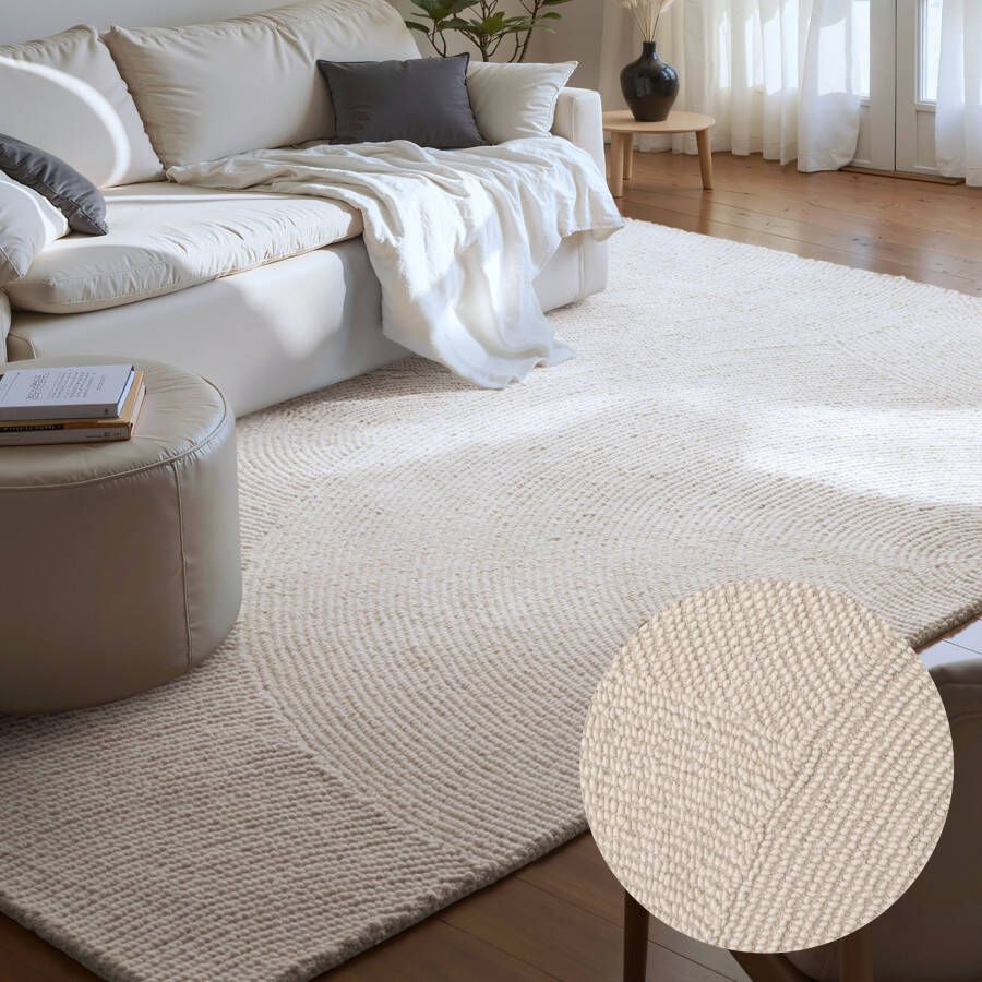 HANSE Home Wollen kleed ELENI Handgetuft wol natuur woonkamer slaapkamer scandinavisch hygge