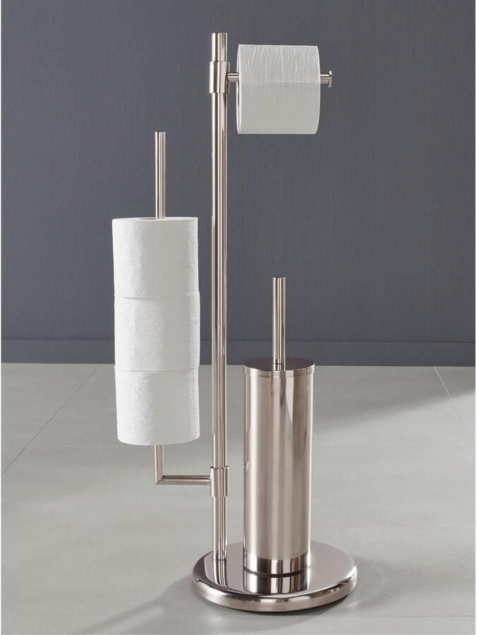 Wenko Toiletset Universalo geïntegreerde toiletrolhouder en toiletborstelhouder