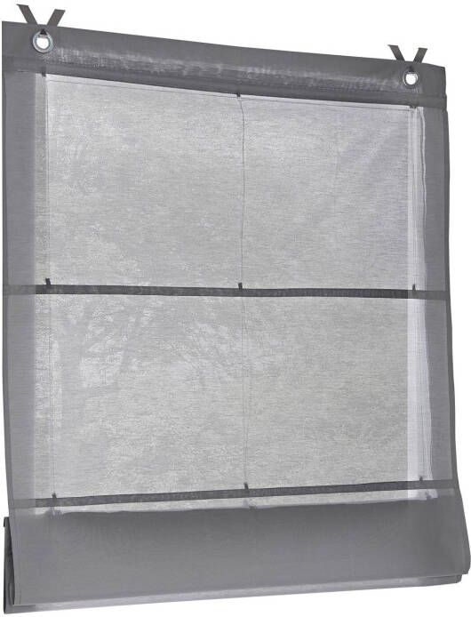 Kutti Vouwgordijn Kessy Bessy halftransparant katoen polyester op te hangen met haken (1 stuk)