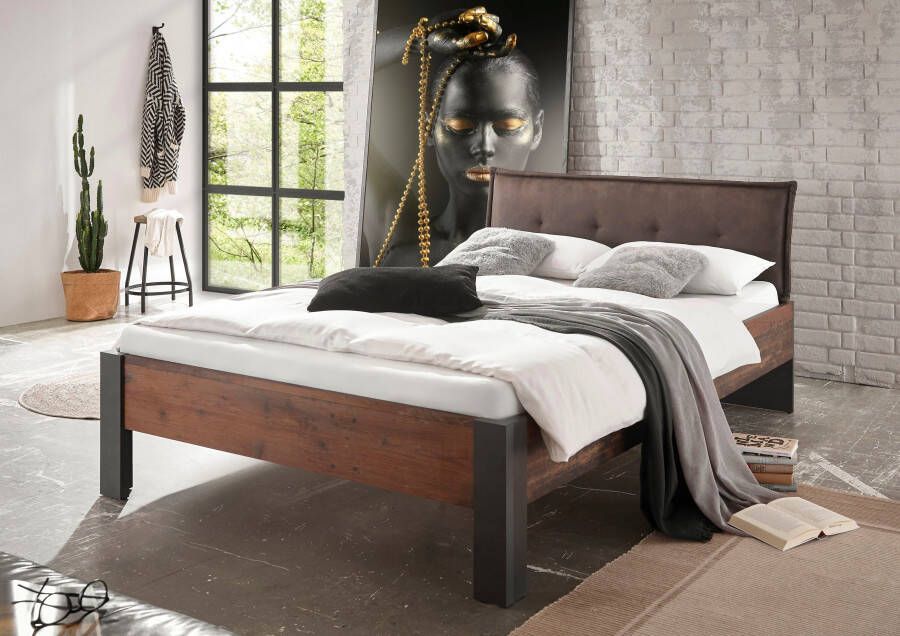 Home affaire 1-persoonsledikant BROOKLYN bed in industriële stijl bedframe bedraam