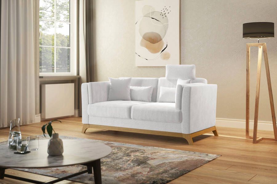 Home affaire 2 5-zitsbank Viva optioneel met houten frame van eikenhout