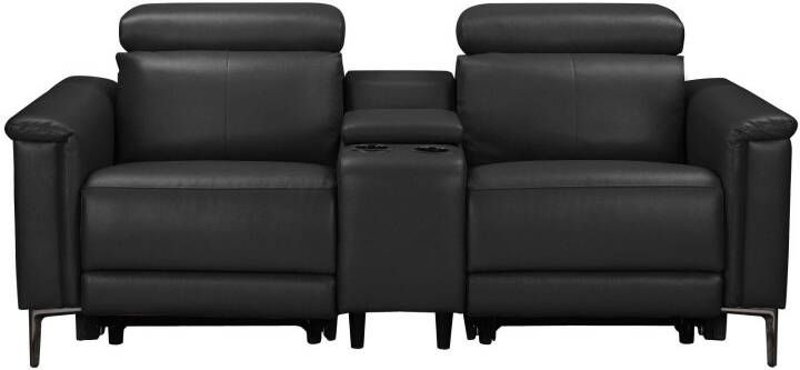 Home affaire 2-zitsbank Lund 2-zits bioscoopbank tv-fauteuil multimedia-sofa USB-A met elektrische of handmatige relaxfunctie bekerhouder en opbergruimte