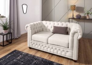 Home affaire 2-zitsbank New Castle met hoogwaardige capitonnage in chesterfield-design bxdxh: 148x86x72
