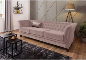 Home affaire 3-zitsbank DOVER luxueuze capitonnage in chesterfield-look