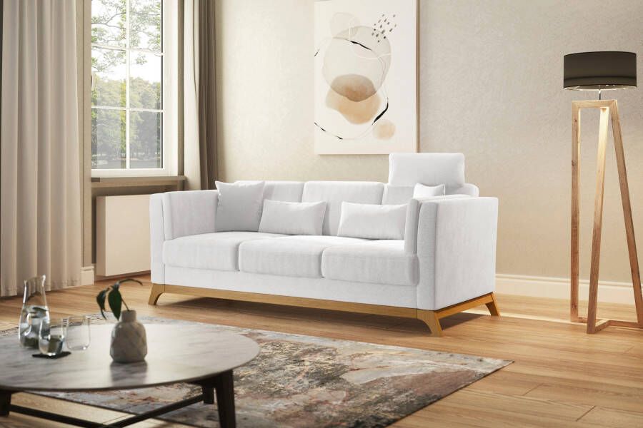 Home affaire 3-zitsbank Viva met houten frame van eikenhout