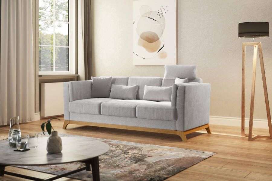 Home affaire 3-zitsbank Viva met houten frame van eikenhout