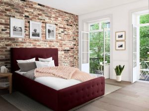 Home affaire Bekleed ledikant Vaine Capitonnage in dik bekleed zacht hoofd- en voetbord in 5 breedten ook in lengte 220 cm incl. lattenrol