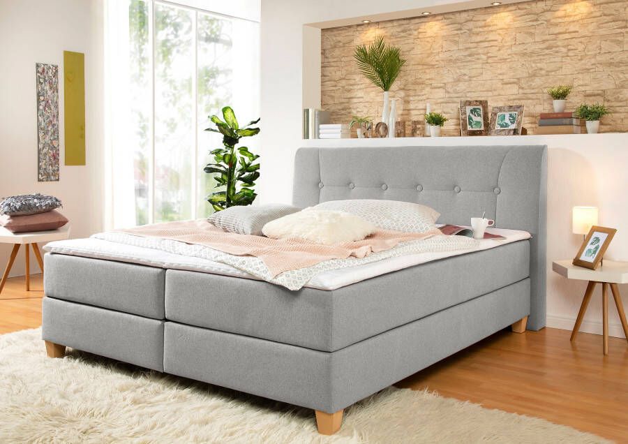 Home affaire Boxspring Calloway incl. topmatras xxl-uitvoering in 4 kleuren 5 breedten 3 matrassoorten