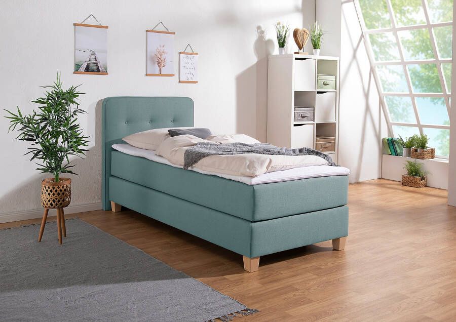 Home affaire Boxspring Fargo inclusief topper in 3 soorten matrassen in fluweel of structuurstof