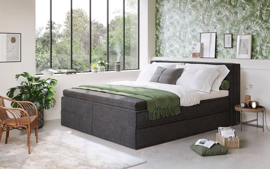 Home affaire Boxspring Sacy Boxbed incl. topmatras 2 matrassen hardheden H2 H3 en H4 naar keuze