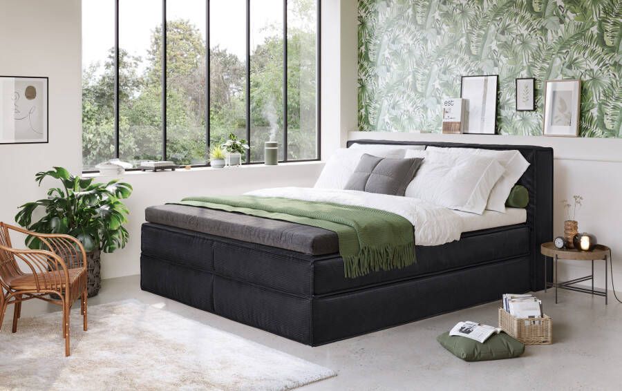 Home affaire Boxspring Sacy Boxbed incl. topmatras 2 matrassen hardheden H2 H3 en H4 naar keuze