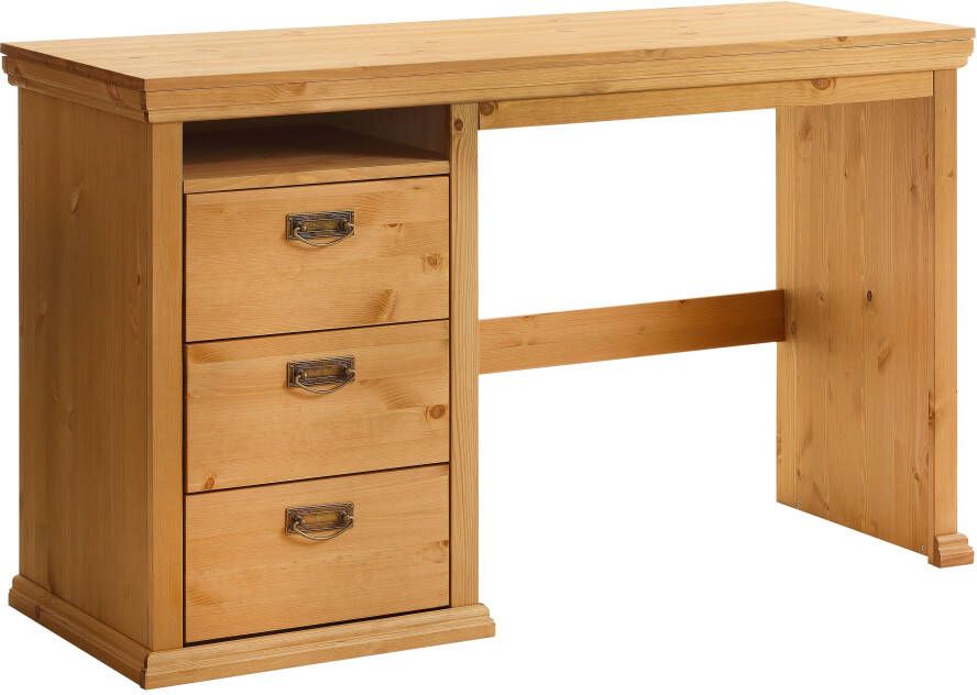 Home affaire Bureau Konrad van gecertificeerd massief hout met lades breedte 129 cm