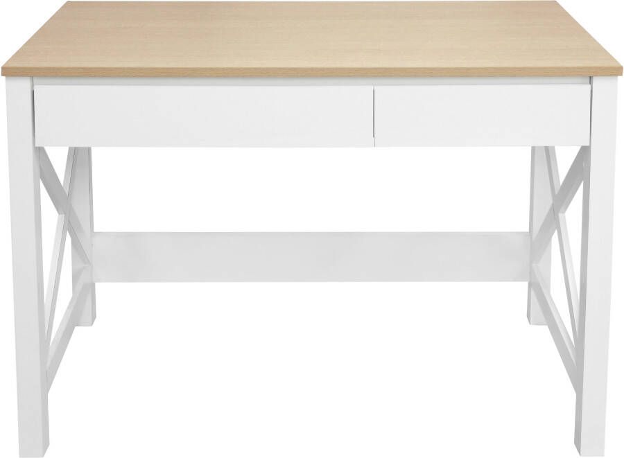 Home affaire Bureau SILBA 2 lades landhuisstijl home office breedte 100 of 140 cm