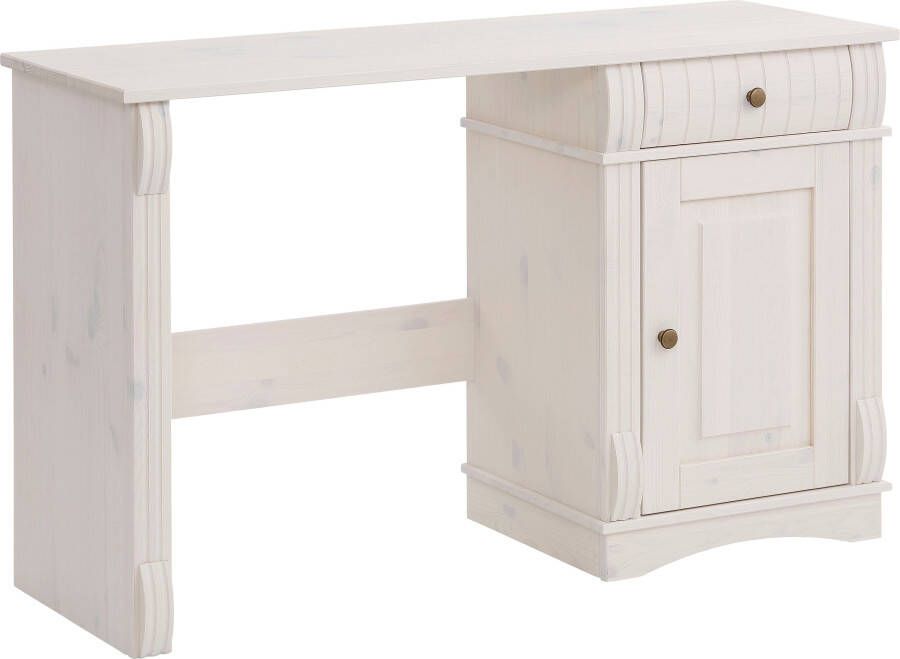 Home affaire Bureau Teresa Computertafel met lade massief hout breedte 120 cm