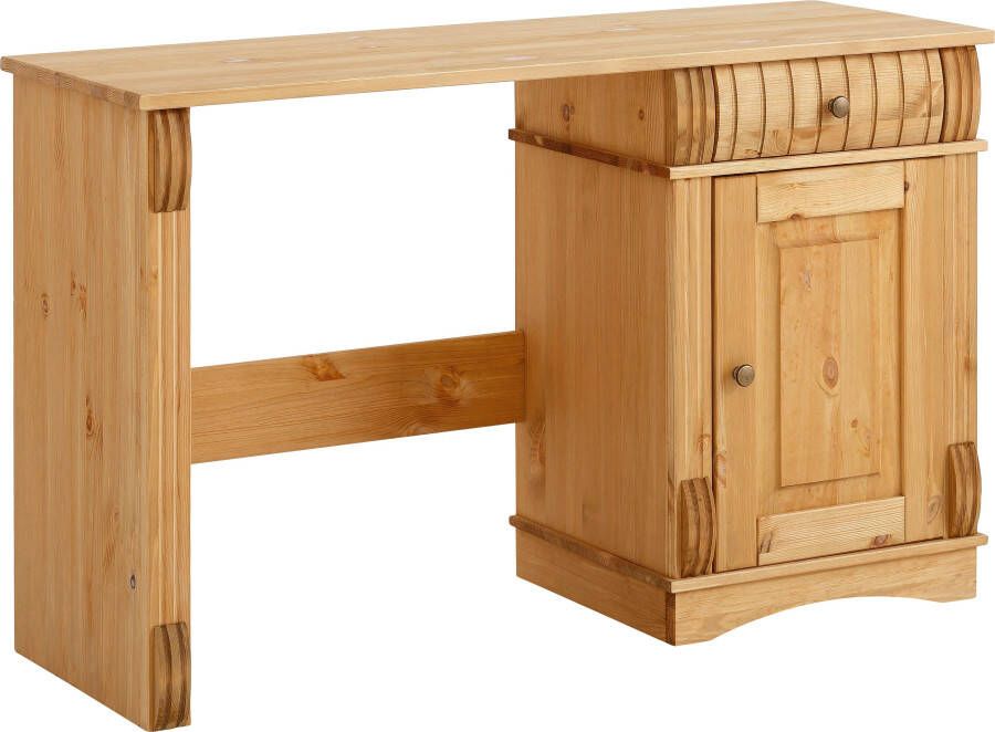Home affaire Bureau Teresa Computertafel met lade massief hout breedte 120 cm