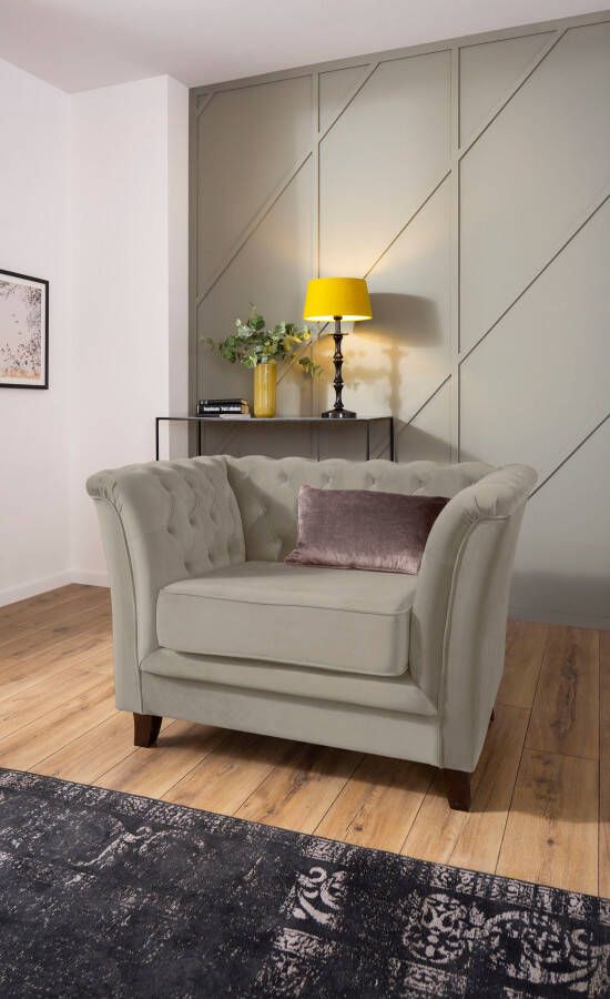 Home affaire Chesterfield-fauteuil DOVER passend bij de "dover"-serie met knoopbinding en los zitkussen