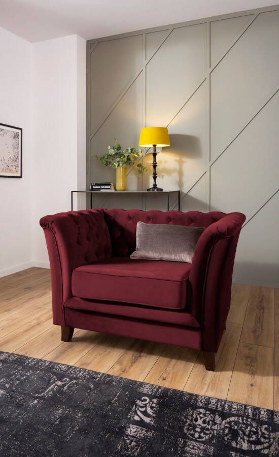 Home affaire Chesterfield-fauteuil DOVER passend bij de "dover"-serie met knoopbinding en los zitkussen