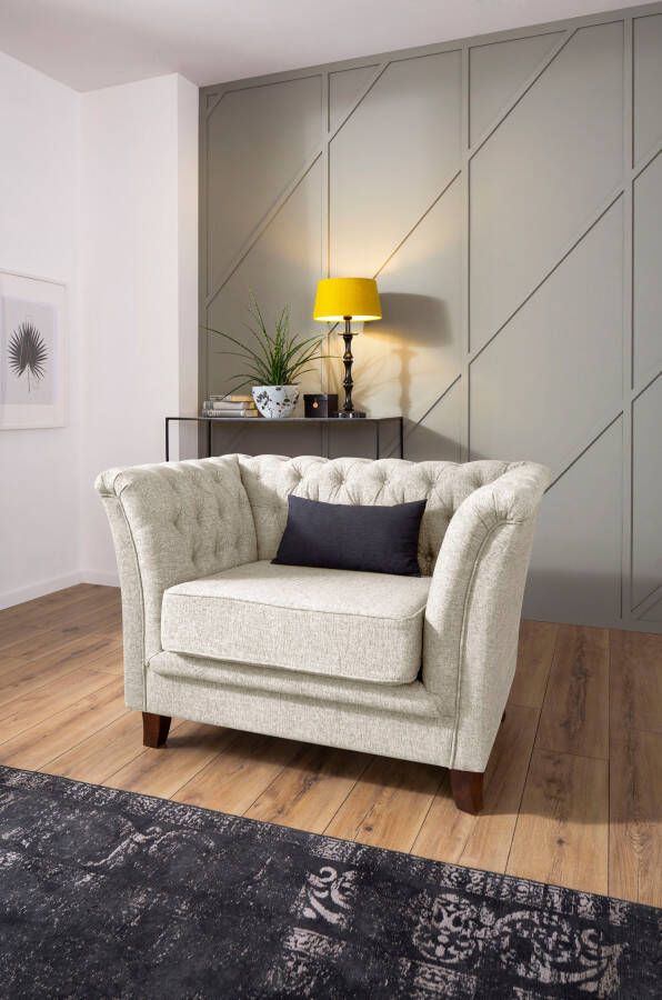 Home affaire Chesterfield-fauteuil DOVER passend bij de "dover"-serie met knoopbinding en los zitkussen