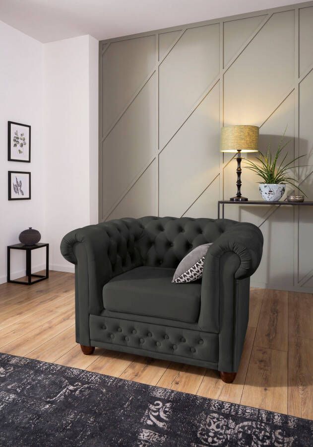 Home affaire Chesterfield-fauteuil New Castle hoogwaardige capitonnage bxdxh: 104x86x72 cm