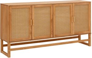 Home affaire Dressoir Jolene Rotan vlechtwerk op de deurfronten van massief hout twee kleurvarianten