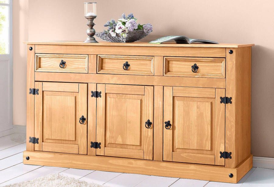 Home affaire Dressoir Mexico Commode van massief dennenhout breedte 151 cm