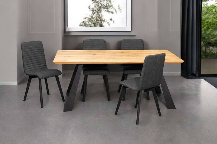 Home affaire Eethoek Arosa zitgroep voor keukens eettafel met 4 gestoffeerde stoelen 5-delig (set 5-delig)