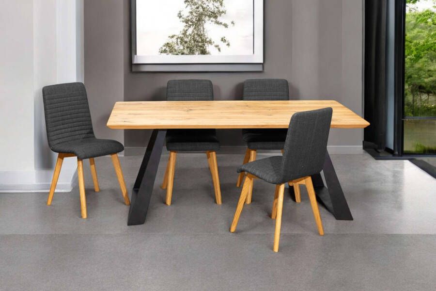 Home affaire Eethoek Arosa zitgroep voor keukens eettafel met 4 gestoffeerde stoelen 5-delig (set 5-delig)