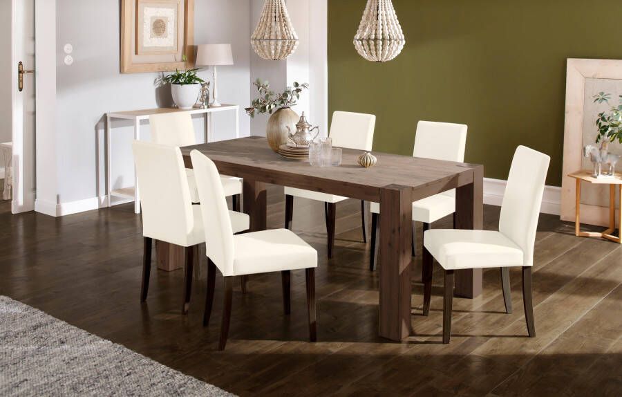 Home affaire Eethoek Livara bestaand uit 6 lucca stoelen en de mary eettafel (set 7-delig)