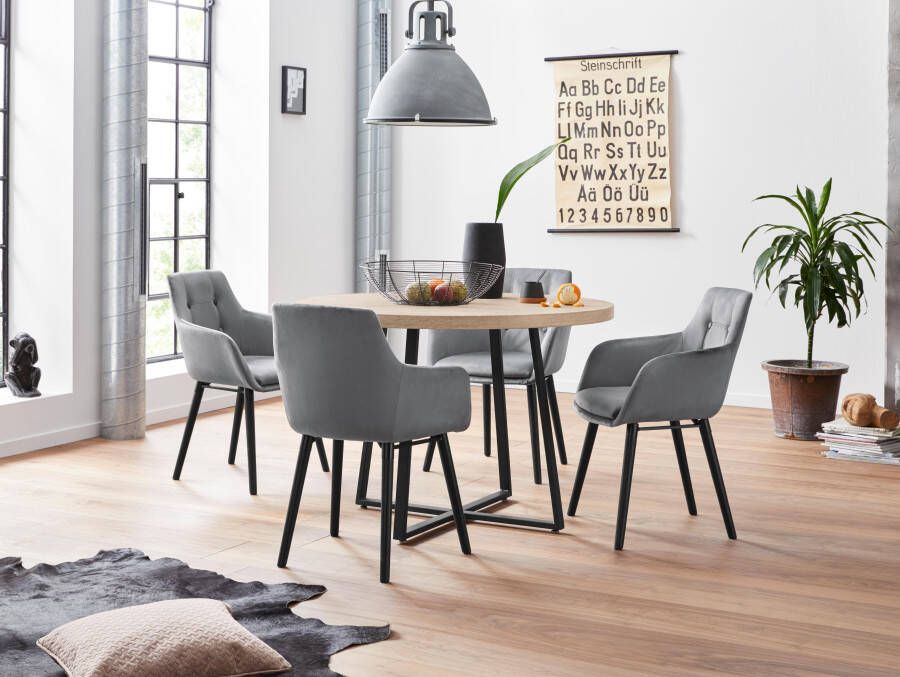 Home affaire Eethoek met 4 stoelen (5-delig)