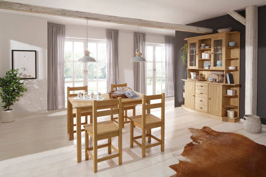 Home affaire Eettafel Indra van massief grenen naar keuze met of zonder verlenging