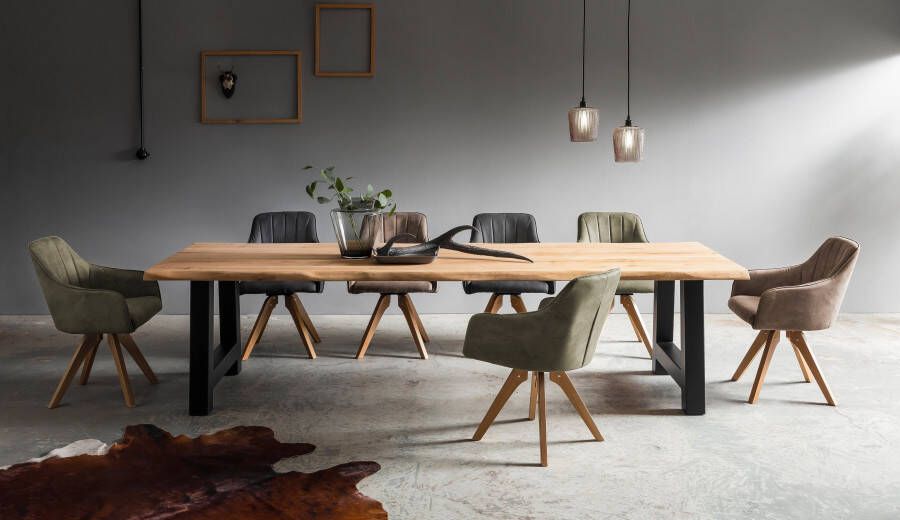 Home affaire Eettafel TRISTAN massief balkeik geolied in boomstam-look