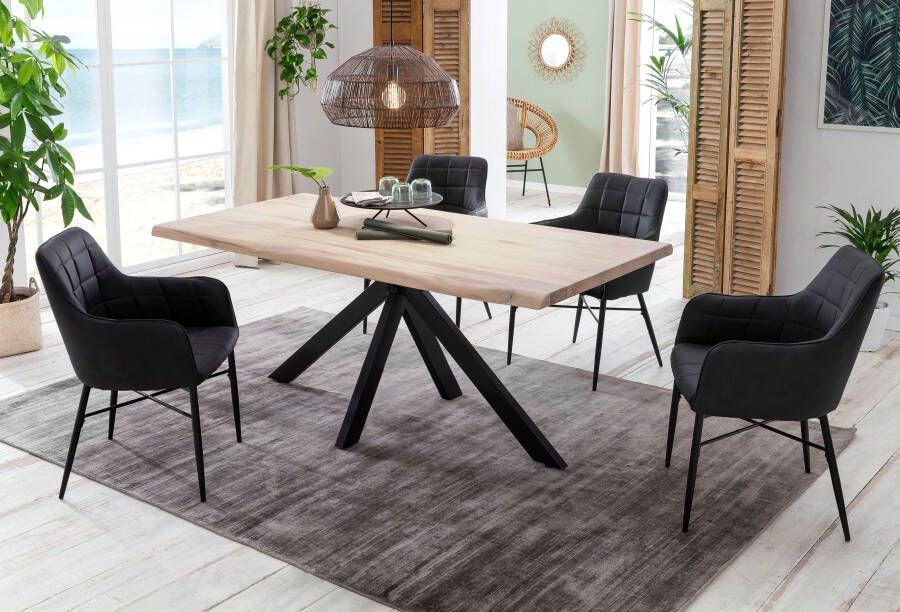 Home affaire Eettafel TRISTAN Massief wild eiken met echte boomrand