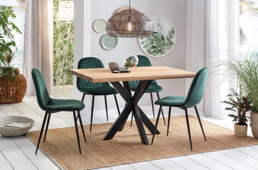 Home affaire Eettafel TRISTAN met modern spider-frame en schaaldeel