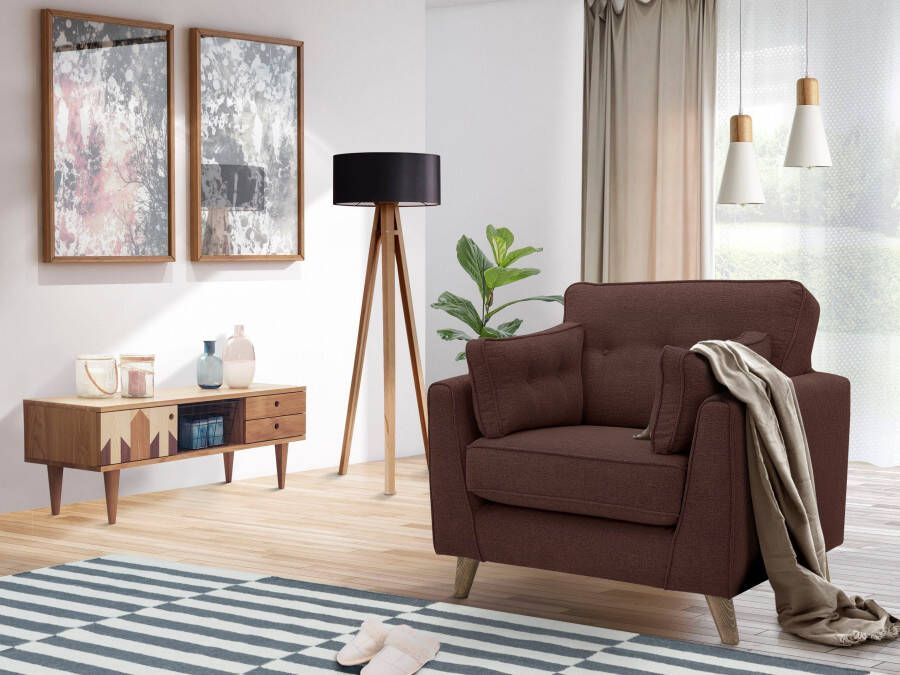Home affaire Fauteuil Copenhagen fijne opstaande naad capitonnage achter en armkussen